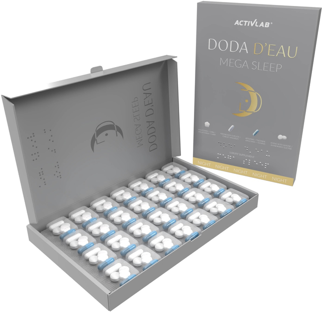 Suplement diety ActivLab DODA D'EAU Mega Sleep 28-dniowy inteligentny system nocny (5907368803630) - obraz 1