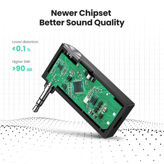 Bluetooth-адаптер Ugreen Беспроводной Bluetooth 5.0 адаптер приемник 3.5мм с микрофоном (30348) черный - изображение 12