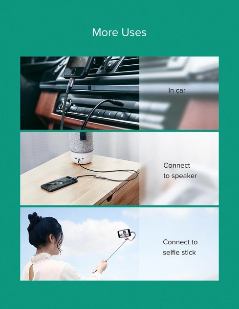 Переходник Ugreen кабель Lightning to 3.5 mm для наушников 10CM (US211) - изображение 14