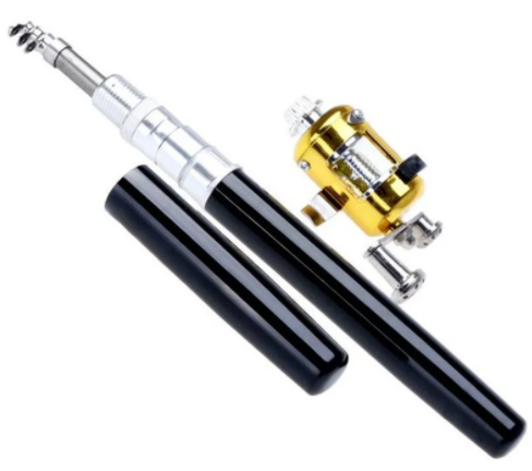 Кишенькова міні вудка Fishing Rod у формі чорна ручка - зображення 2