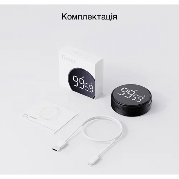 Цифровий кухоний таймер із зворотним відліком цифровий електронний магнітний з LCD екраном Axacam F2 Black - зображення 10