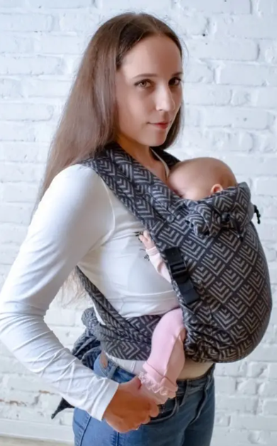 Май-слінг жаккардовий від народження до 36 місяців Coolbabka Сірий Geometry - зображення 3