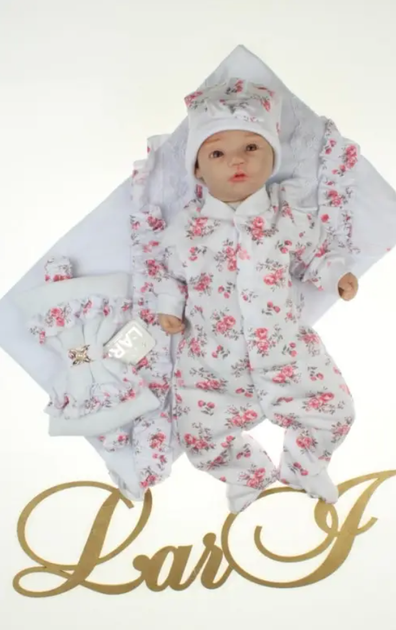 Літній набір на виписку з пологового для дівчинки (4 предмети) "Rose" зріст 56 см Lari Білий - зображення 2