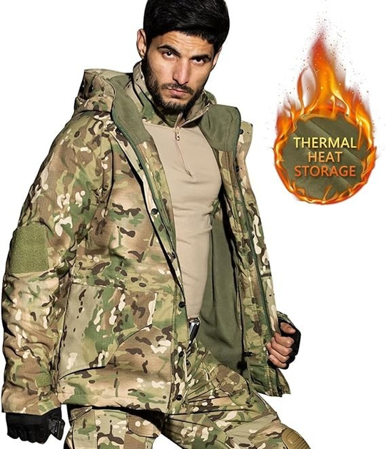 Чоловіча військова зимова тактична вітрозахисна куртка на флісі G8 HAN WILD - Multicam Розмір S - зображення 1