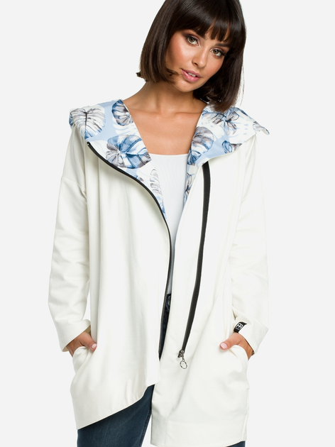 Bluza damska rozpinana streetwear długa BeWear B091 S-M Ecru (5903068418358) - obraz 1