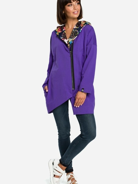 Толстовка на блискавці з капюшоном жіноча BeWear B091 2XL-3XL Фіолетова (5903068418365) - зображення 2