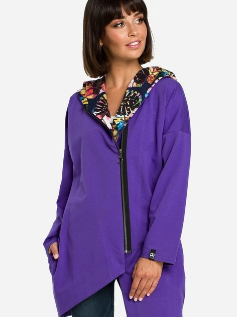 Толстовка на блискавці з капюшоном жіноча BeWear B091 2XL-3XL Фіолетова (5903068418365) - зображення 1