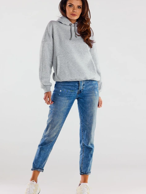 Bluza damska z kapturem kangurka Infinite You M223 S-M Szara (5902360546110) - obraz 6