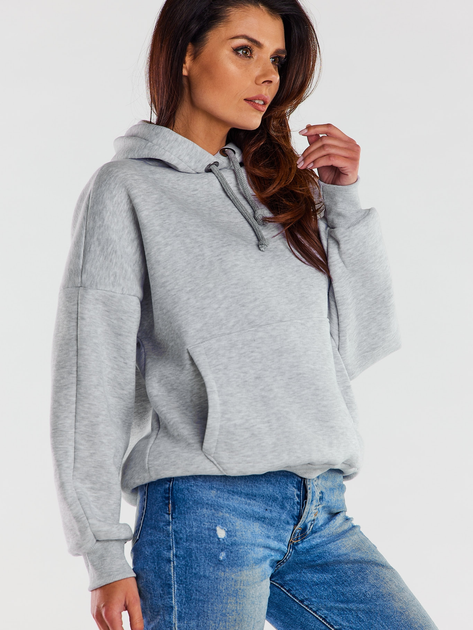 Bluza damska z kapturem kangurka Infinite You M223 S-M Szara (5902360546110) - obraz 3