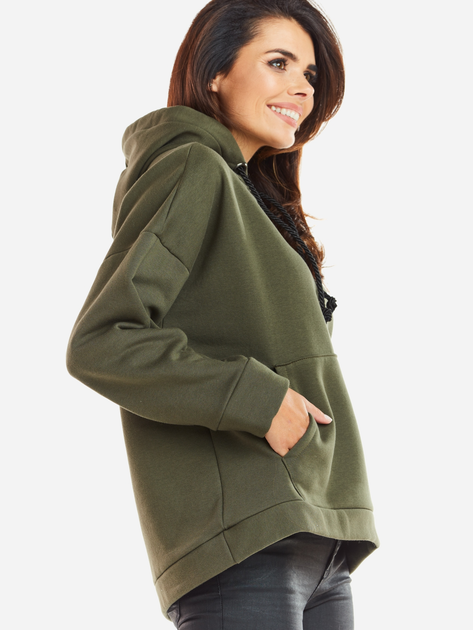 Bluza damska z kapturem kangurka Infinite You M223 S-M Khaki (5902360546158) - obraz 6