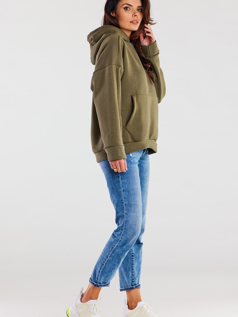Bluza damska z kapturem kangurka Infinite You M223 S-M Khaki (5902360546158) - obraz 12
