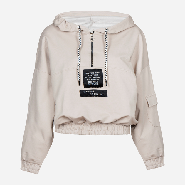 Bluza damska z kapturem krótka Zaiia ZASWSH08 36 Beżowa (8222070736678) - obraz 5