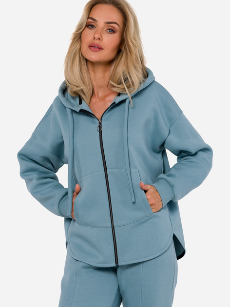 Bluza damska rozpinana streetwear długa Made Of Emotion M761 L-XL Niebieska (5905563714096) - obraz 1