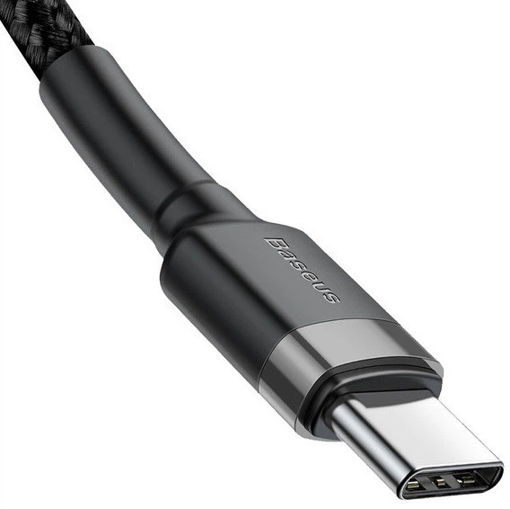 Кабель Baseus Cafule USB Type-C to USB Type-C 1м 3A PD 60W Black/Grey (CATKLF-GA91) - зображення 4