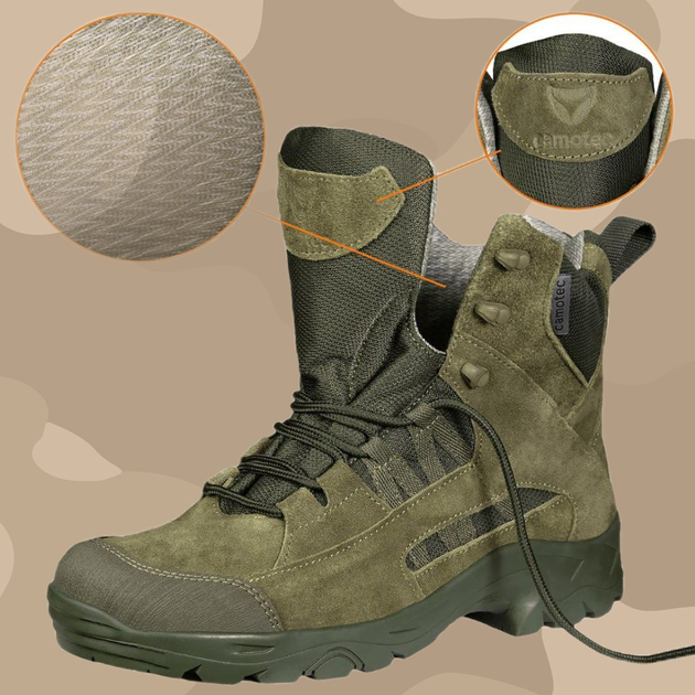 Берцы тактические Camotec Oplot 2.0 Olive/ Ботинки военные мужские нубук зима/ 42 р - изображение 1