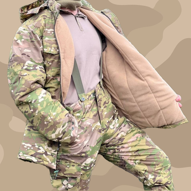 Зимний бушлат фирмы ATTACK /Тактическая зимняя куртка /Военная куртка камуфляж/ Синтепон + флис, XL - изображение 1