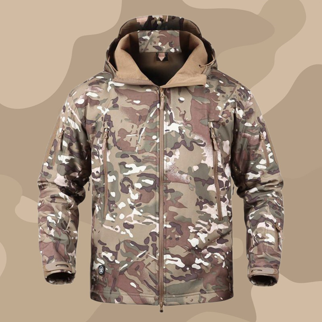 Тактическая мужская куртка Pave Hawk PLY-6 Camouflage CP с капюшоном и карманами сзади taktical, XXL - изображение 1