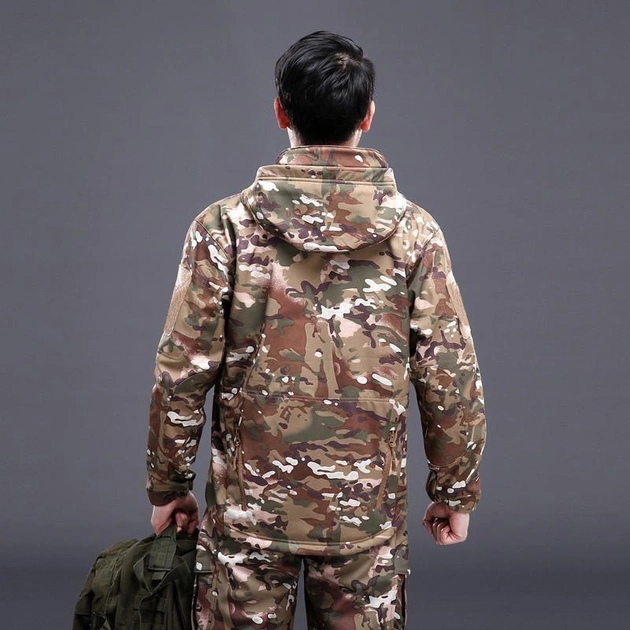 Тактическая мужская куртка Pave Hawk PLY-6 Camouflage CP с капюшоном и карманами сзади taktical, XXXL - изображение 2