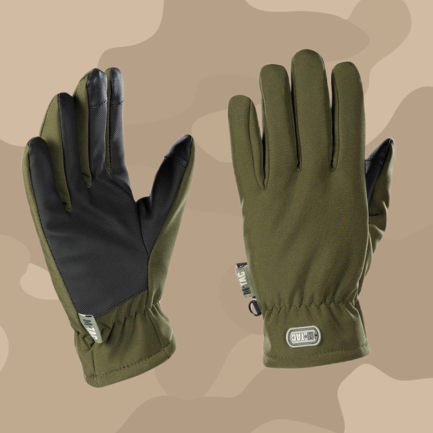 Тактичні рукавички M-Tac Soft Shell Thinsulate Olive, Зимові військові рукавички, Теплі стрілецькі рукавички, XL - зображення 1