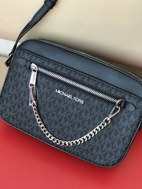 Сумка жіноча Michael Kors Jet Set Large Logo Crossbody Bag чорна (35S1GTTC9B) - зображення 2