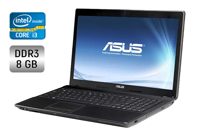 Ноутбук Asus X54C / 15.6" (1366x768) TN / Intel Core i3-2350M (2 (4) ядра по 2.3 GHz) / 8 GB DDR3 / 128 GB SSD / Intel HD Graphics 3000 / WebCam / DVD-RW б/в - Фото 1 Ноутбук Asus X54C / 15.6" (1366x768) TN / Intel Core i3-2350M (2 (4) ядра по 2.3 GHz) / 8 GB DDR3 / 128 GB SSD / Intel HD Graphics 3000 / WebCam / DVD-RW б/в - зображення 1