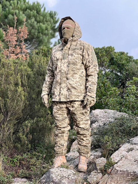 Зимовий комплект форми ЗСУ піксель Тепла військова куртка, теплі штани та верхня куртка L - зображення 2