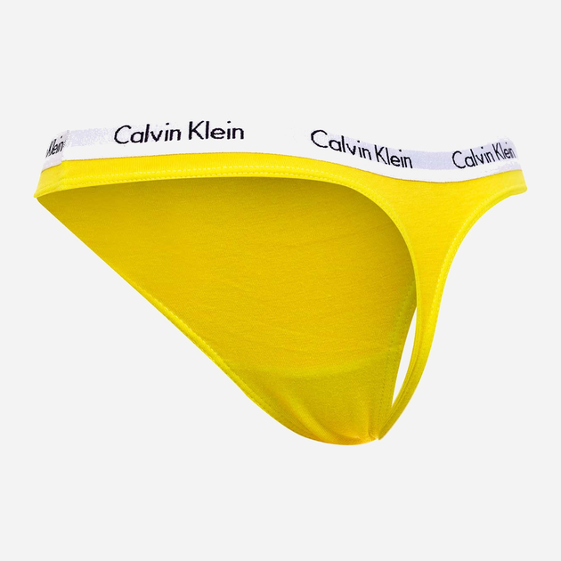 Majtki stringi damskie bawełniane Calvin Klein Underwear 0000D1617E S Zółte (8719855416622) - obraz 2