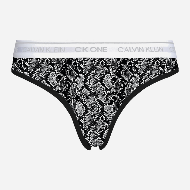 Majtki stringi damskie bawełniane Calvin Klein Underwear 000QF5733E1BP S Białe/Czarne (8719855403165) - obraz 4