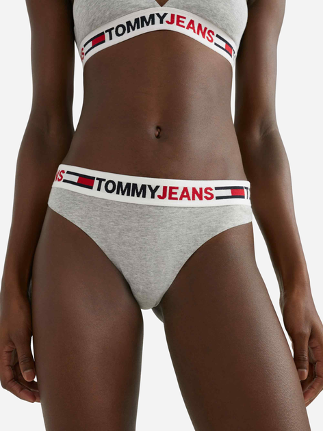 Трусики cтрінги жіночі бавовняні Tommy Hilfiger Jeans UW0UW03529P61 S Сірі (8720641941419) - зображення 1