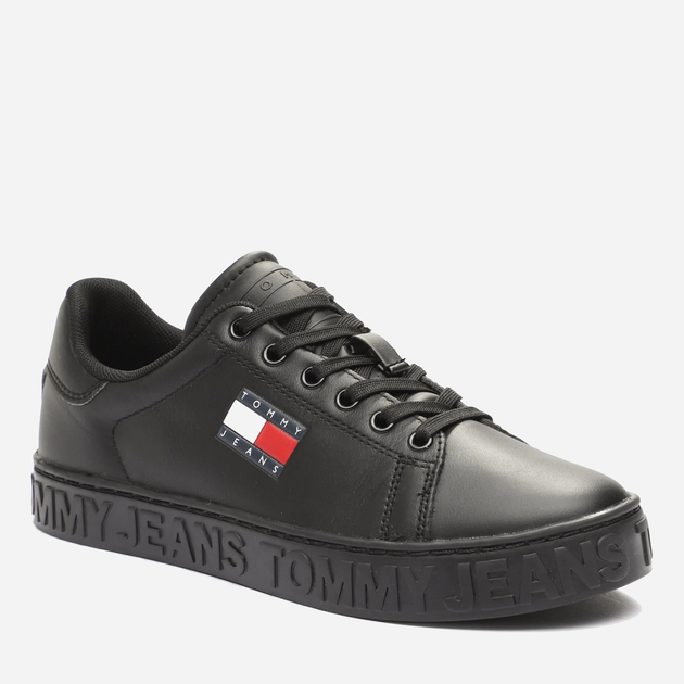 Tenisówki damskie skórzane do kostki Tommy Hilfiger EN0EN02531BDS 38 (7.5US) Czarne (8720645603696) - obraz 2