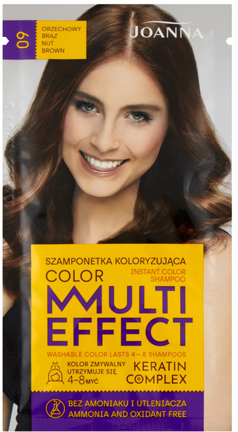 Фарбувальний шампунь Joanna Multi Effect Color 09 Горіховий коричневий 35 г (5901018015190) - зображення 1