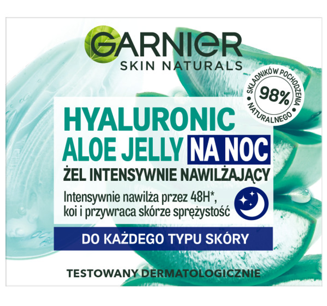 Крем-гель для обличчя Garnier Hyaluronic Aloe Jelly інтенсивне зволоження для всіх типів шкіри нічний 50 мл (3600542456654) - зображення 1