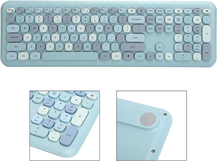 Комплект бездротовий VHG Mofii 666 Turquoise, клавіатура + миша - изображение 5