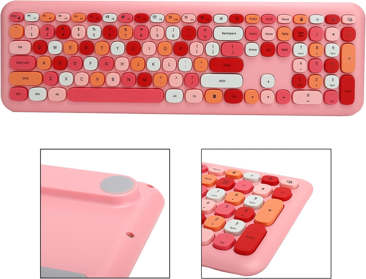 Комплект бездротовий VHG Mofii 666 Pink, клавіатура + миша - изображение 5
