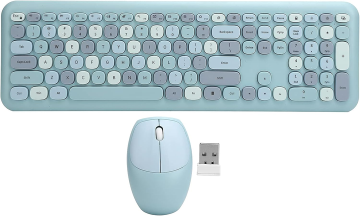 Комплект бездротовий VHG Mofii 666 Turquoise, клавіатура + миша - изображение 7
