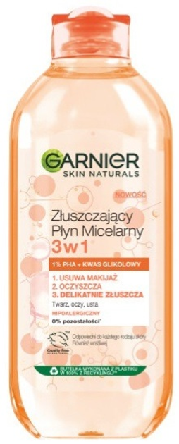 Міцелярна вода Garnier Skin Naturals відлущуюча 3 в 1 400 мл (3600542522335) - зображення 1