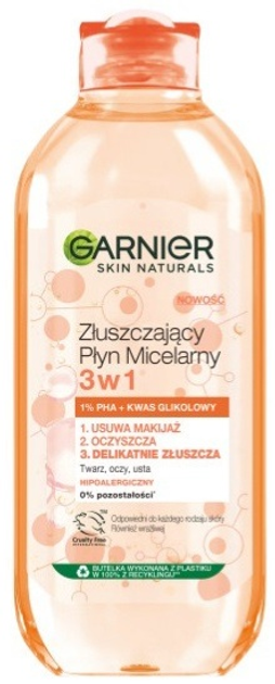 Płyn micelarny Garnier Skin Naturals złuszczający 3 w 1 400 ml (3600542522335) - obraz 1