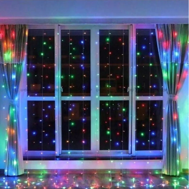 Гирлянда светодиодная Штора 2х2 м 160 LED мультик - Фото 7 Гирлянда светодиодная Штора 2х2 м 160 LED мультик - изображение 7