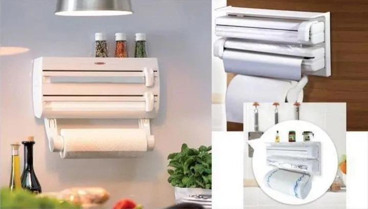 Кухонный диспенсер органайзер для кухни Kitchen Roll Triple Paper Dispenser держатель полотенец пищевой пленки и фольги Happy Home ART 6888 - Фото 2 Кухонный диспенсер органайзер для кухни Kitchen Roll Triple Paper Dispenser держатель полотенец пищевой пленки и фольги Happy Home ART 6888 - изображение 2