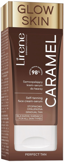 Крем-сироватка для обличчя Lirene Perfect Tan самозасмага Caramel 50 мл (5900717084100) - зображення 1