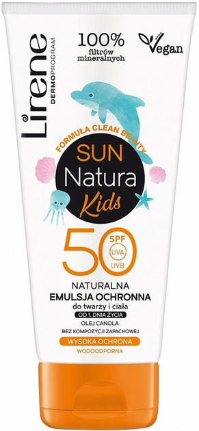 Емульсія Lirene Sun Natura Kids натуральний захист SPF 50 100 мл (5900717756922) - зображення 1