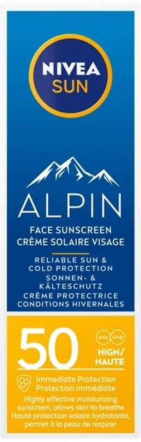 Krem do twarzy Nivea Sun Alpin z wysoką ochroną SPF 50 50 ml (9005800341866) - obraz 1