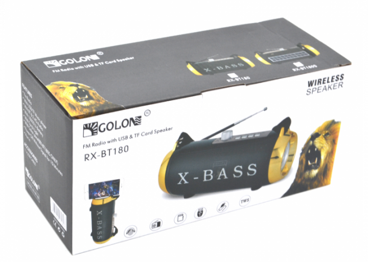 Портативная Bluetooth колонка радио Golon RX BT 180 S с фонарем - Фото 4 Портативная Bluetooth колонка радио Golon RX BT 180 S с фонарем - изображение 4