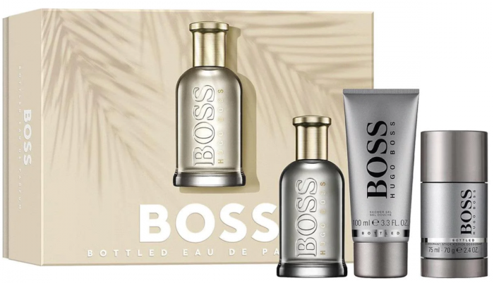 Zestaw męski Hugo Boss Bottled Woda perfumowana 100 ml + Żel pod prysznic 100 ml + Dezodorant 75 ml (3616304099397) - obraz 1