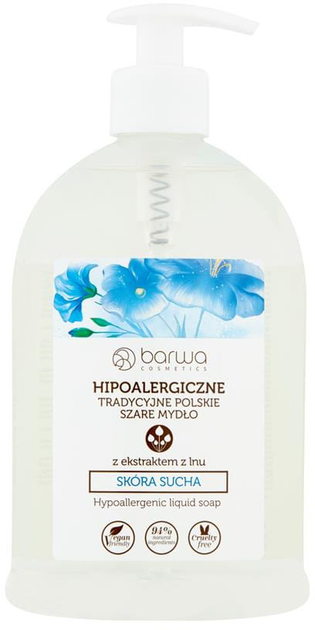 Mydło w płynie Barwa Cosmetics Hypoallergenic Liquid Soap Flax 500 ml (5902305003708) - obraz 1
