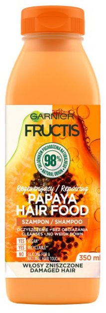 Шампунь Garnier Fructis Papaya Hair Food Відновлювальний для пошкодженого волосся 350 мл (3600542290029) - зображення 1