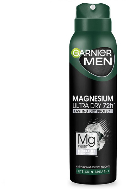 Антиперспірант Garnier Men Magnesium Ultra Dry 72h 150 мл (3600542475068) - зображення 1