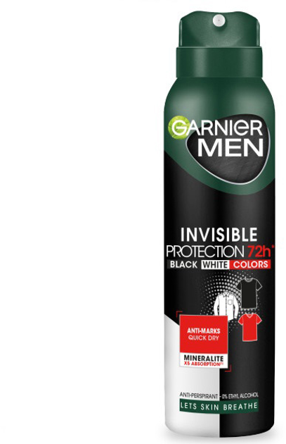 Antyperspirant Garnier Men Invisible Protection spray 150 ml (3600542471091) - obraz 1