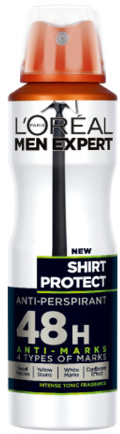 Antyperspirant L'Oreal Paris Men Expert Shirt Protect spray 150 ml (3600523596072) - obraz 1