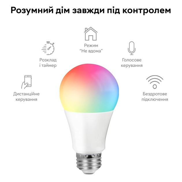 Умная лампочка Tuya Smart LED WiFi Смарт Лампа E27 RGB Color 2700K ...
